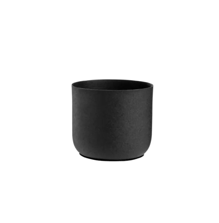 Cache-pot en zinc coloris noir – Ø 13 x H 12,5 cm