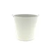 Cache-pot métal blanc Zinc - Ø 18 x H 17,5 cm