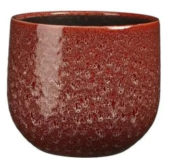Cache-pot rond en céramique rouge Paola - Ø 25 x H 20 cm
