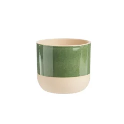 Cache-pot Sandstone en grès vert - Ø 13,3 x 11,8 cm