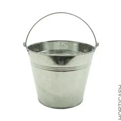 Cache-pot seau avec anse coloris gris avec zinc - Ø 15,5 cm