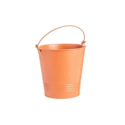 Cache-pot seau en zinc coloris Terracotta - Ø 13 x H 12,5 cm