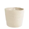 Cache-pot vannerie naturelle coloris blanc en jute - 18 x 16 x 13 cm