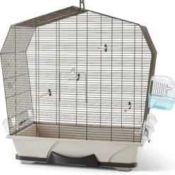 Cage à oiseaux exotiques et canaris coloris marron Savic Mary 50 avec fils cuivrés – 71,5 x 38,5 x 73,5 cm
