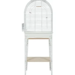 Cage avec meuble pour les oiseaux exotiques ou les canaris coloris blanc Zolux Chic Patio – 53 x 33 x 144 cm (cage + pieds)