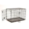 Cage d'éduaction noire pour chien et chiot avec 2 portes - 106 x 71 x 76 cm