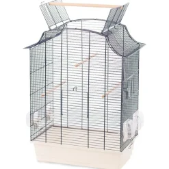 Cage ouverte perruche solor sky coloris bleu en acier galvanisé - 40 x 31 x 65 cm