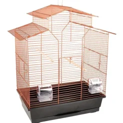 Cage perruche Numfor 1 cuivre coloris marron en acier galvanisé - 51 x 30 x 60 cm