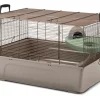 Cage pour hamster et souris à barreaux serrés coloris gris/fils cuivre Savix Jerry - 67 x 49 x 36,5 cm