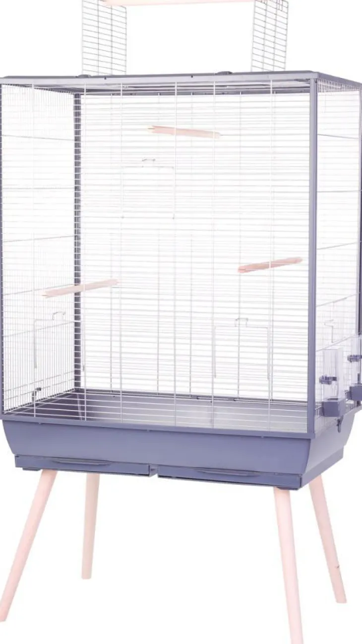 Cage pour oiseaux coloris gris foncé Zolux Neo 2 Jili XL – 81 x 48 x 152 cm