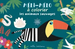 Cahier de coloriage "Méli-Mélo à colorier : Les animaux sauvages" Éditions Mila