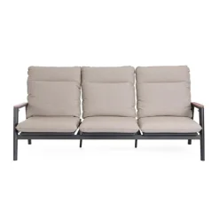 Canapé 3 places en aluminium anthracide Bizzotto Miguel Pélican