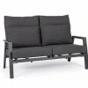 Canapé inclinable 2 places anthracite, matière durable - BIZZOTTO Kledi