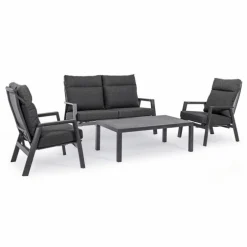 Canapé inclinable 2 places anthracite, matière durable - BIZZOTTO Kledi