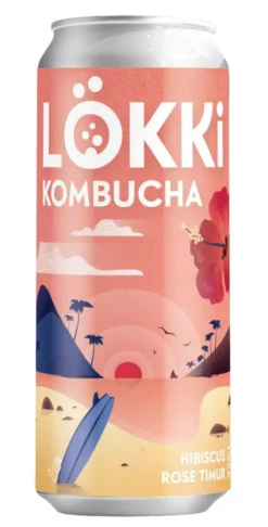 Canette de Kombucha hibiscus rose et timur Lökki - 33 cl