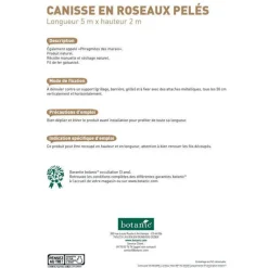 Canisse en roseaux fendus botanic® - H 200 cm x 5 m