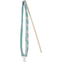 Canne à pêche pour chat coloris bleu feuille Zolux ruban Ethi'cat - 2,3 x 2,4 x 45 cm