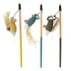 Canne à pêche pour chat coloris multicolore animal avec queue en paille D&D Home Rocco - 35 x 5 x 4 cm