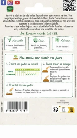 Capucine Alaska Variée Vilmorin - graines à semer