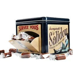 Caramels dans une boite en métal servez-vous 500 g