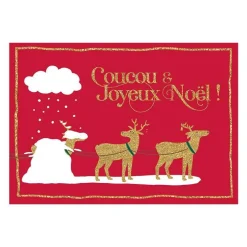 Carte double de Noël avec effet métalliques et paillettes Art grafik