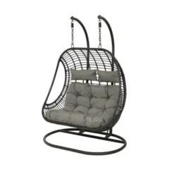 Chaise à suspendre noire Riga pour 2 personnes