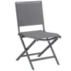 Chaise de jardin pliante en aluminium et polyester, gris - CREADOR Ara
