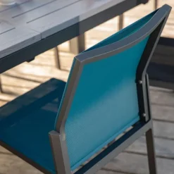 Chaise en aluminium graphite et textylène Abelia - 48 x 54 x 87 cm