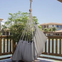 Chaise hamac coloris anthracite taupe certifié FSC® Jobek Hamac Trankil - 140 x 110 cm