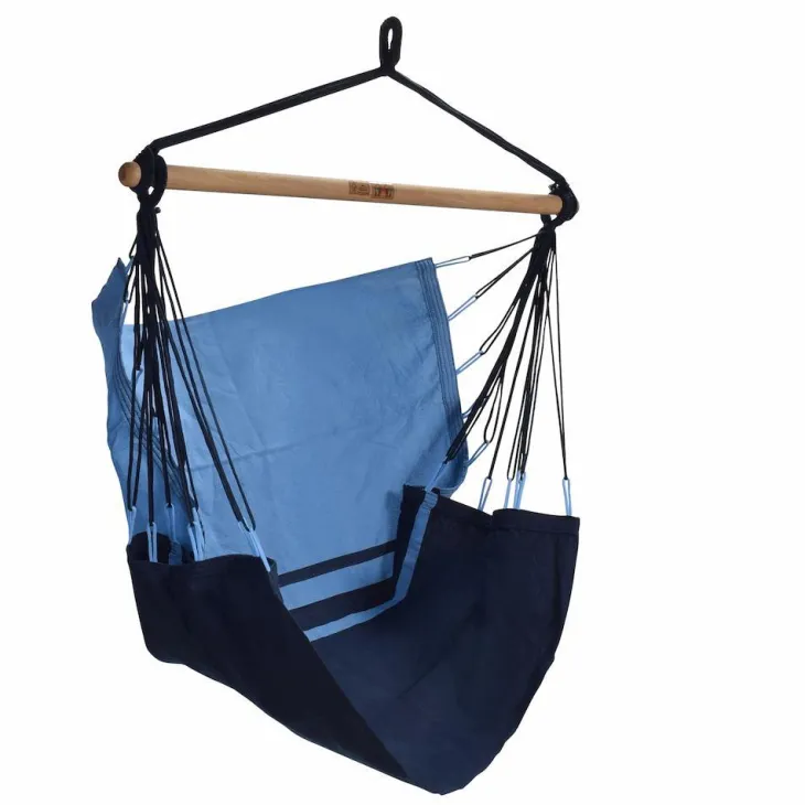 Chaise hamac coloris bleu Caraïbes en polypropylène Jobek Hamac TranKil - 140 x 110 cm