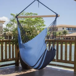 Chaise hamac coloris bleu Caraïbes en polypropylène Jobek Hamac TranKil - 140 x 110 cm