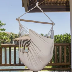 Chaise hamac coloris écru certifié FSC® Jobek Hamac TranKil - 140 x 110 cm