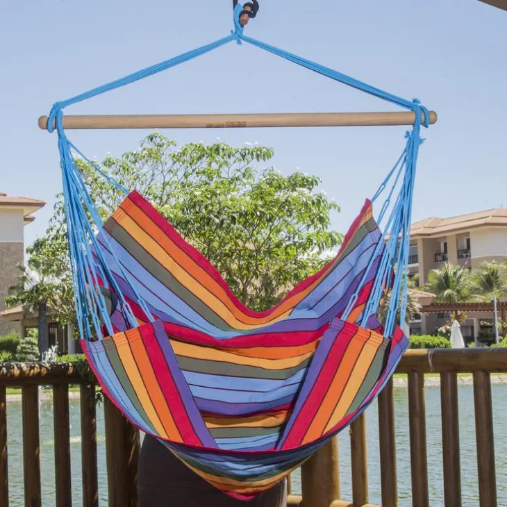 Chaise hamac coloris multicolore certifié FSC® Jobek Hamac TranKil - 140 x 110 cm