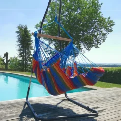 Chaise hamac coloris multicolore en polypropylène XXL Jobek Hamac Konfort - 225 x 130 cm