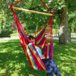 Chaise hamac coloris multicolore Fortaleza en polypropylène Jobek Hamac TranKil - 140 x 110 cm