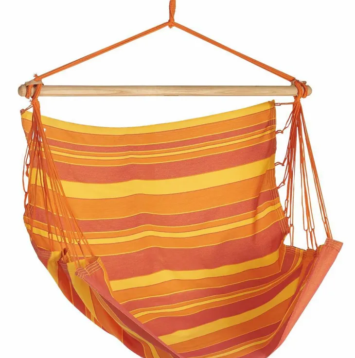 Chaise hamac coloris orange Sunny certifié FSC® Jobek Hamac TranKil - 140 x 110 cm