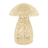 Champignon décoratif coloris beige en corde en papier - 28 cm
