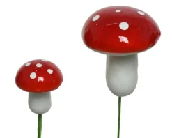 Champignon rouge à pois blancs en mousse - Ø 3 x H 4 cm