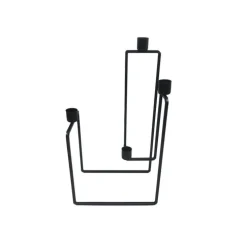 Chandelier graphique en métal noir à 5 bougies - 21 x 13 x 35 cm