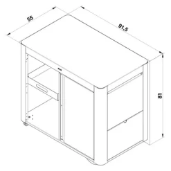 Chariot Achille bleu navy et noir pour plancha Eno