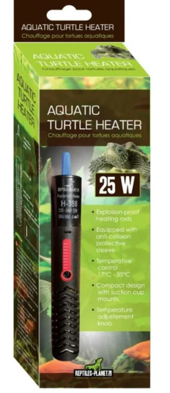 Chauffage pour tortue d'eau coloris noir Reptile Planet Aquatic Turtle Heater 25W