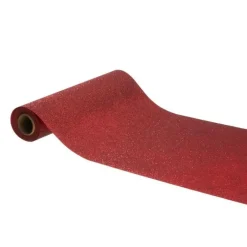 Chemin de table à paillettes en intissé coloris rouge premium – 30 cm x 5 m