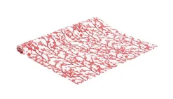 Chemin de table baies coloris rouge en coton - 50 x 150 cm