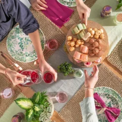 Chemin de table Lenea coloris vert en coton - 140 x 40 cm