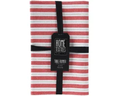 Chemin de table rayé liseré coloris multicolore en coton - 150 x 30 cm