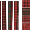 Chemin de table rouge et vert en polyester Tartan - 200 x 35 cm