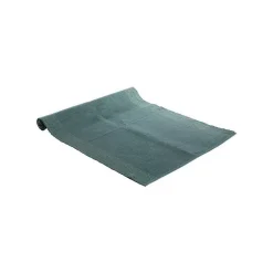 Chemin de table uni en coton argenté bleu brillant - 150 x 50 cm