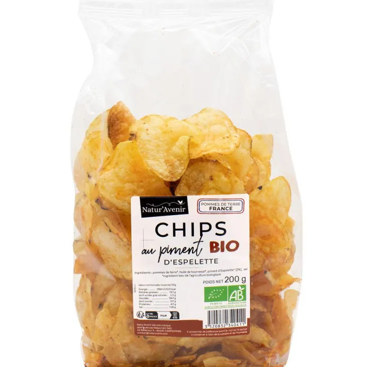 Chips au piment d'espelette bio Natur'Avenir - 200 g