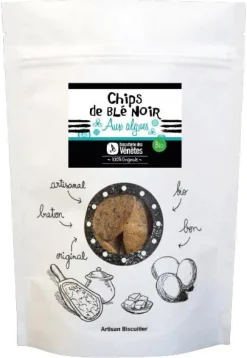Chips blé noir aux algues bio Biscuiterie Venetes - 100 g