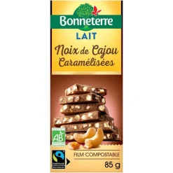 Chocolat au lait noix de cajou caramelisees 85 g